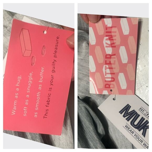 Muk Luks Womans Soft Knit Gray  Top Sz 2X NWT - Picture 8 of 8